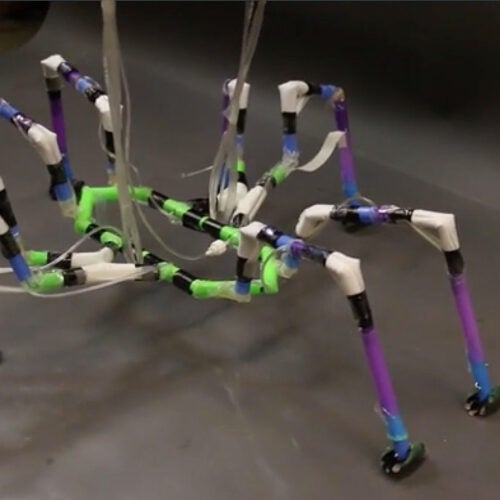 Inspired by arthropod insects and spiders, scientists George Whitesides and Alex Nemiroski have created a type of semi-soft robot capable of walking, using simple materials such as drinking straws and inflatable tubing.