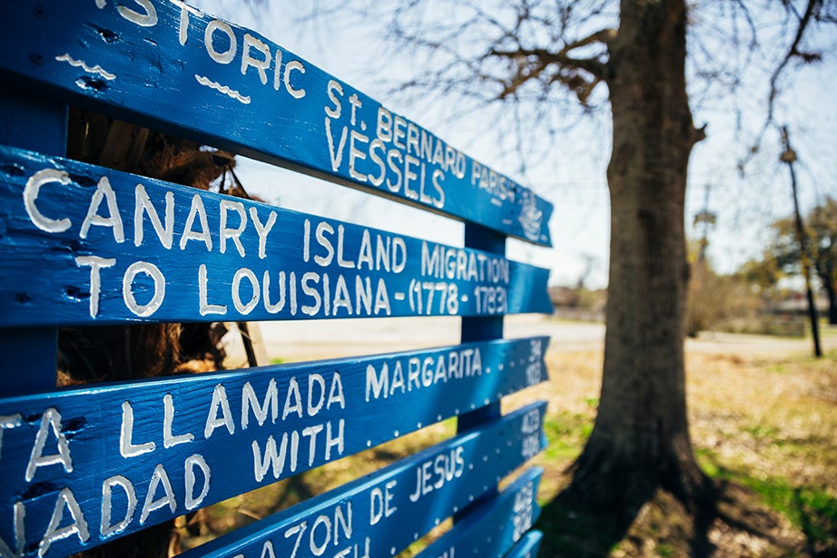 Sign documenting immigrant vessels from Canary Islands, St. Bernard, La. Photos by Aníbal Martel