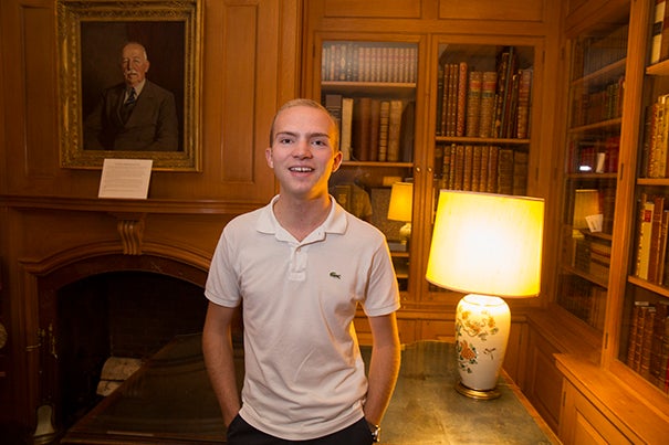 History concentrator and award-winning book collector Luke Kelly '19 is a perfect fit at Houghton Library, where he works every week.