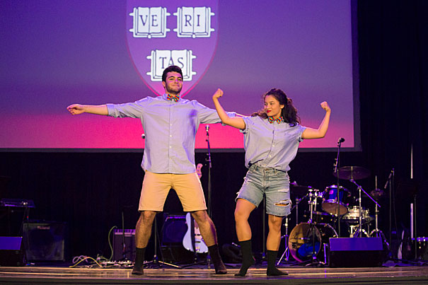 João Paulo Krug Paiva '20 and Margaret Canady '20 perform the opening number of "Question + Create," an HAA celebration of the arts as a dynamic part of the University’s curriculum. 