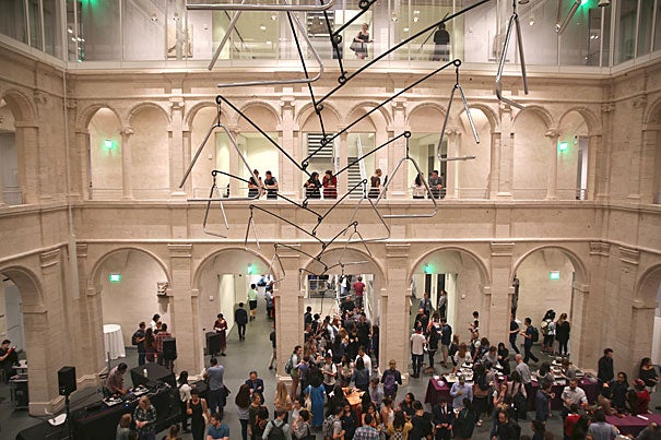 More than 1,000 students turned out for Student Late Night at the Harvard Art Museums.  The Calderwood Courtyard was at the center of the party, where crowds danced and mingled. 