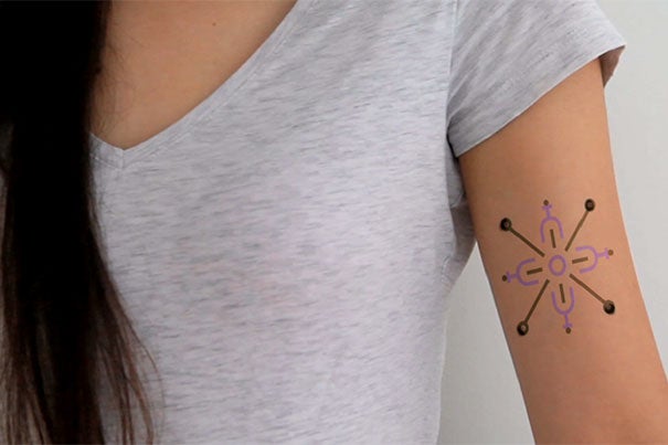 Smart tattoo ink changes color to monitor dehydration, blood sugar.