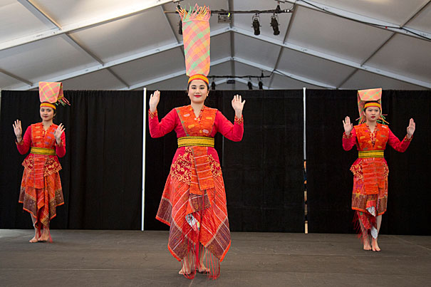Worldwide Week began with the first International Festival, a review of Harvard's diverse cultural student groups, including the Nusantara Kreasindo Indonesian Dance group.