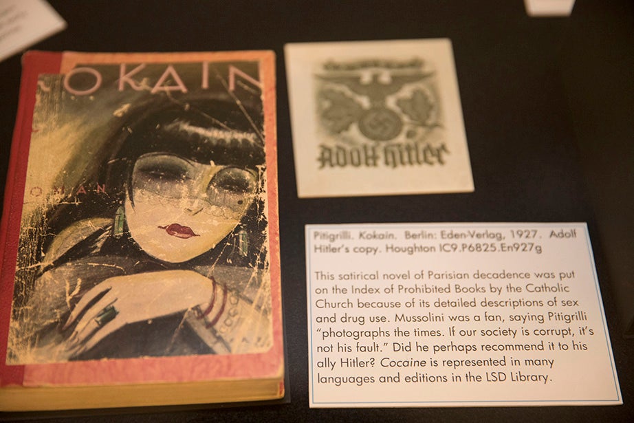 Adolph Hitler’s copy of “Kokain,” a 1927 novel banned by the Catholic Church. Kris Snibbe/Harvard Staff Photographer