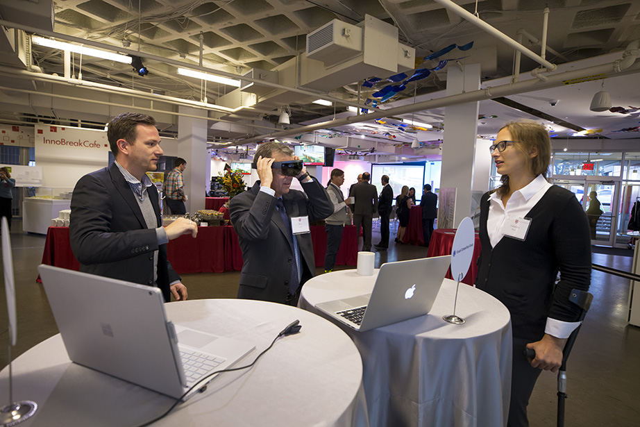 Michael Behrisch and Johanna Beyer demonstrate their data visualization technology.
