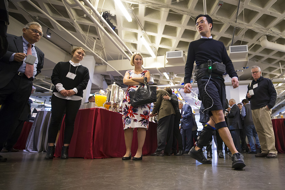 A soft exosuit is demonstrated.