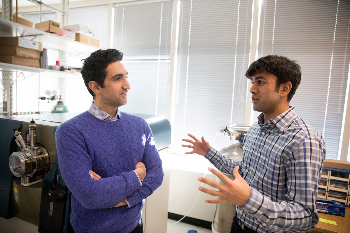 Nima Saeidi (left) and Gautham Sridharan are working to understand the changes that occur in the body after Roux-en-Y surgery, which can include curing diabetes, changes in taste perception, and other benefits not directly linked to weight loss.