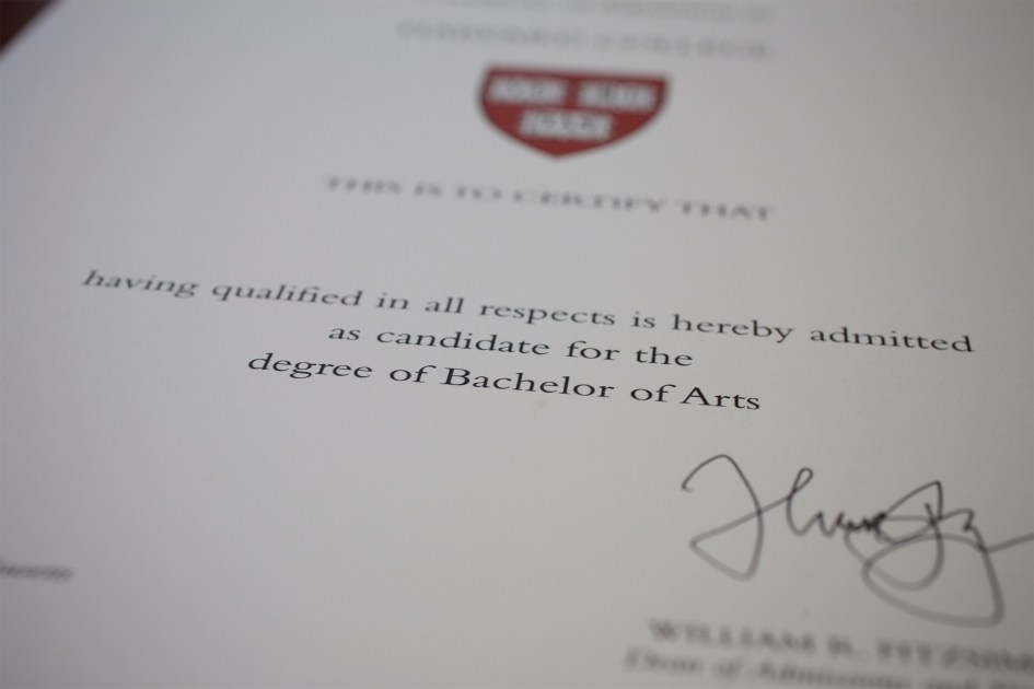 Harvard Admission Letter Example