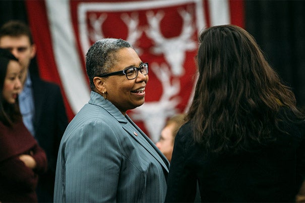 Currier House Faculty Dean Latanya Sweeney attends the ceremony