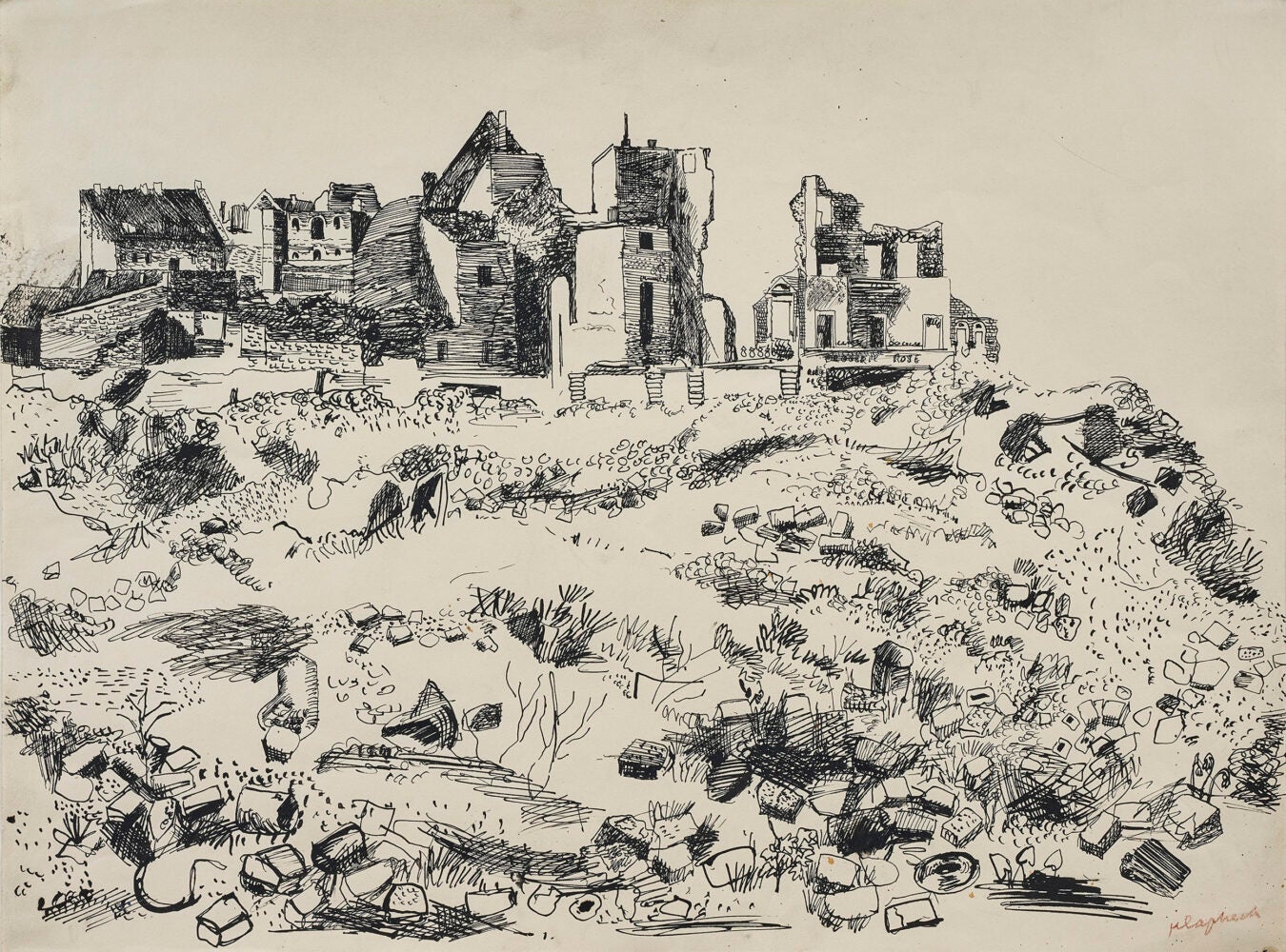 “Landscape with Ruins,” Konrad Klapheck