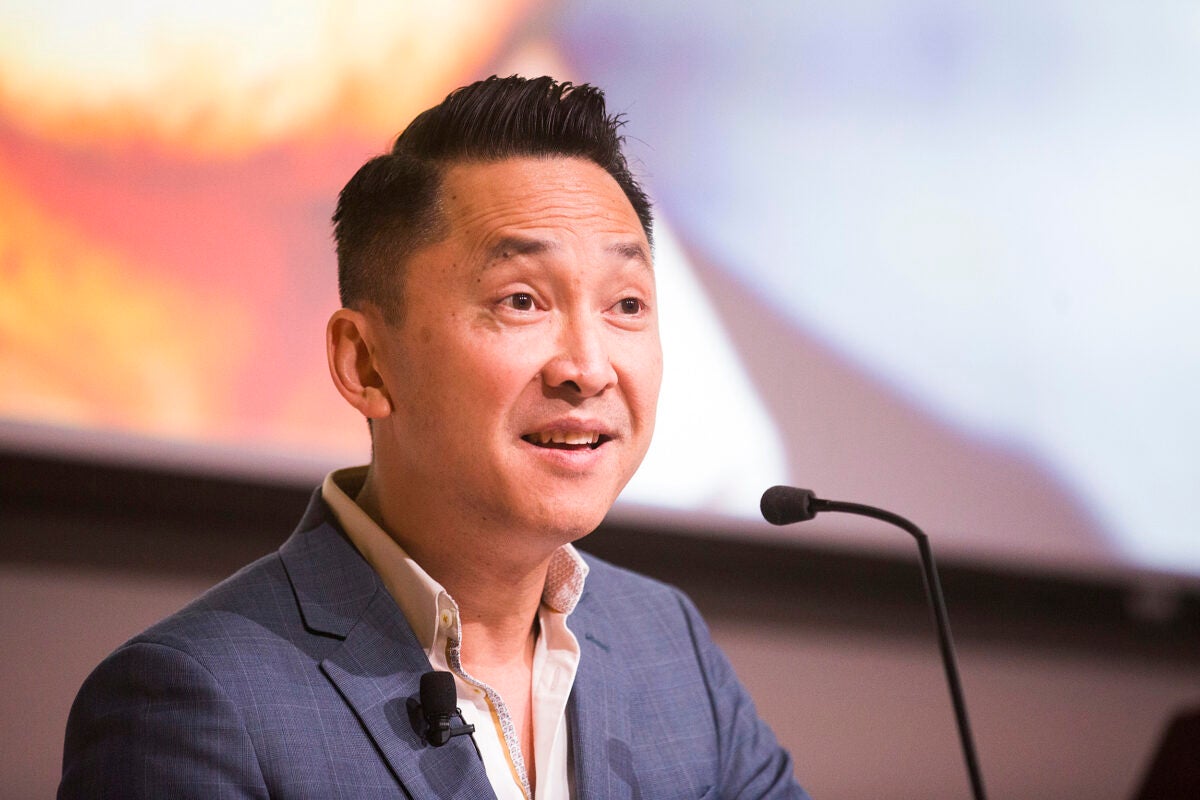 Viet Thanh Nguyen, RI ’09, shared the story behind his Pulitzer Prize-winning novel “The Sympathizer” during a talk that covered history, identity, and politics in his writing.
