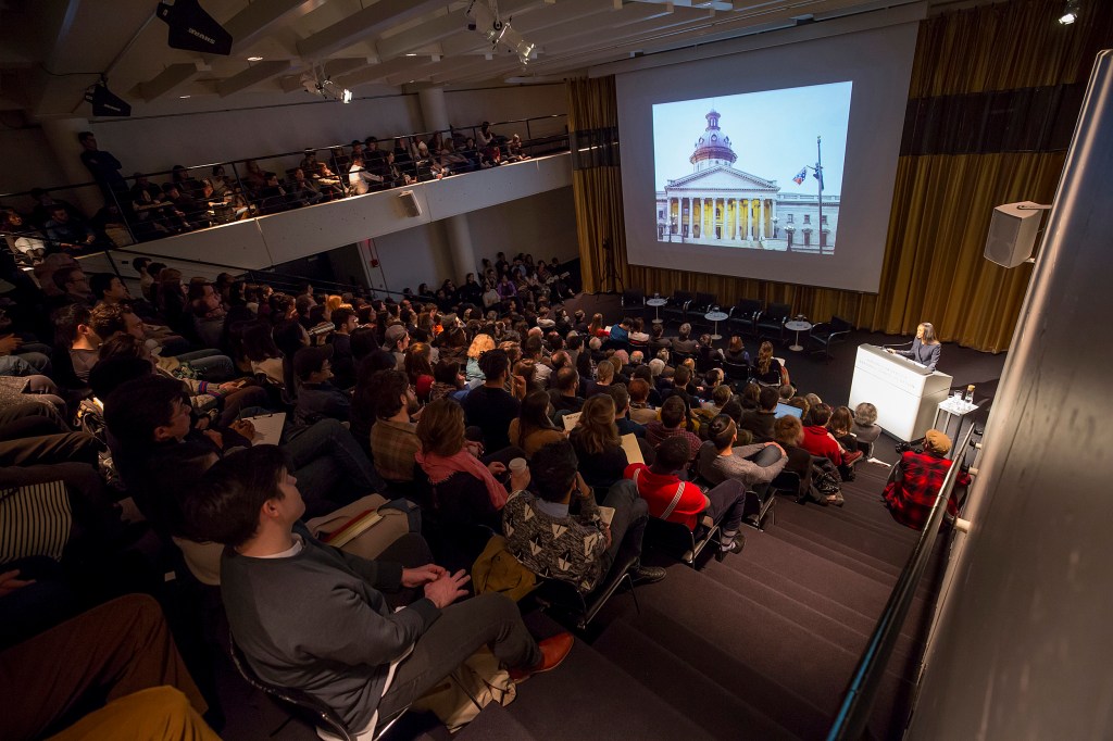 Panel discussion at Harvard University's Graduate School on monuments.