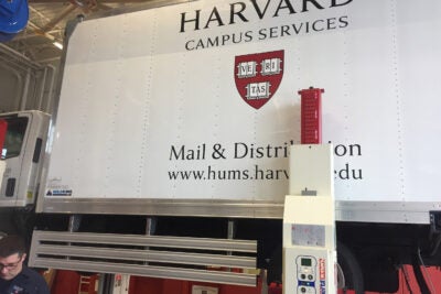Side guards on Harvard truck