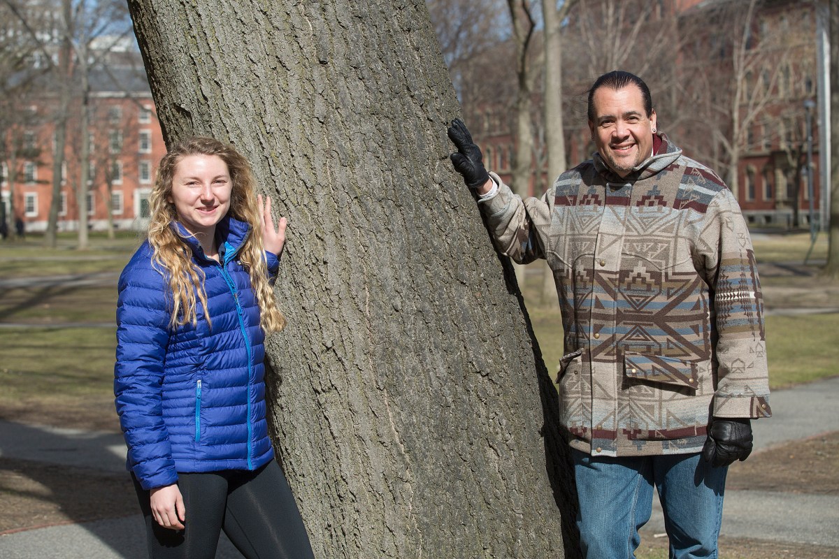 Jennifer Lowell and Brandon Stephens, students of the course "Native Americans in the 21st Century," met with the Aroostook Band of Micmac Indians in Maine, where an estimated 80 percent of Micmacs live in poverty.
