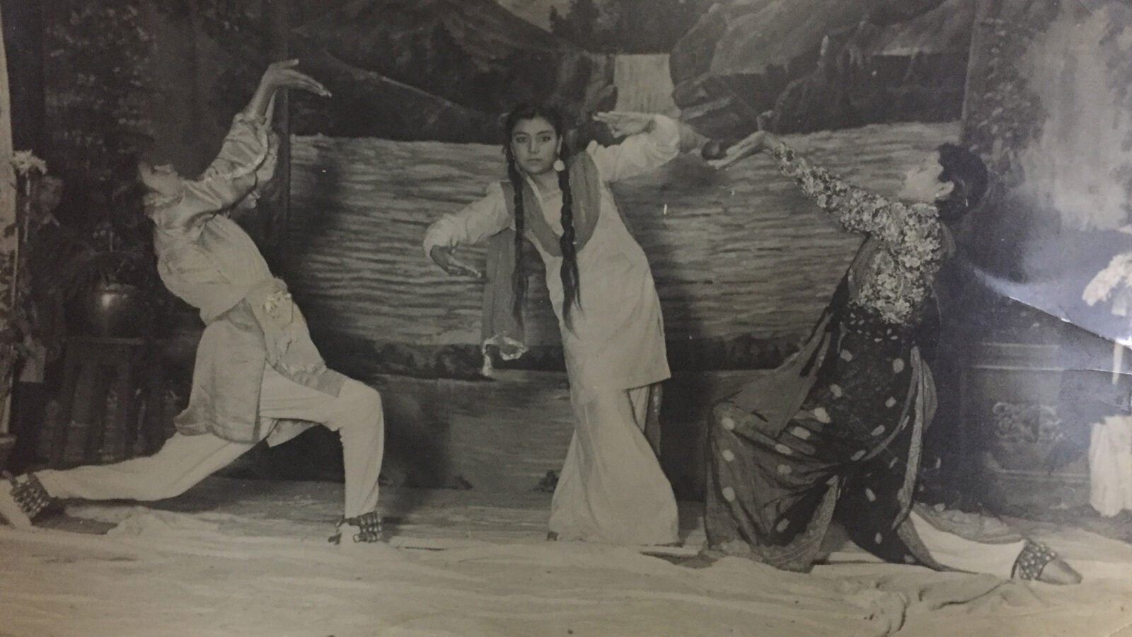 Harvard’s Lakshmi Mittal South Asia Institute is examining the ramifications of the violent Partition of British India in 1947. One of SAI's interviewees, Vimla Dhingra (center), offered this photo of her performing in a play before the Partition. 