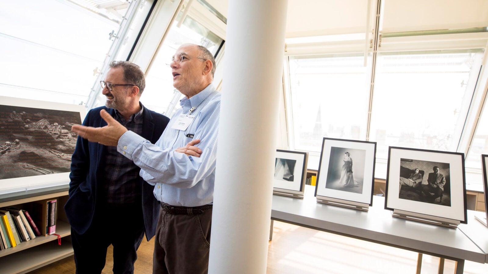 Gary Schneider and John Erdman at Harvard Art Museums exhibit.