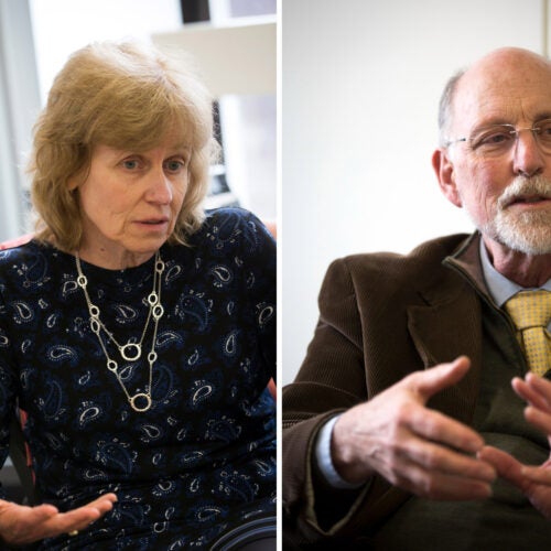 Peggy Newell and Donald Pfister talk to the Gazette about the redoubling of efforts by the Title IX Office and the Office for Dispute Resolution to make Harvard safer for all.