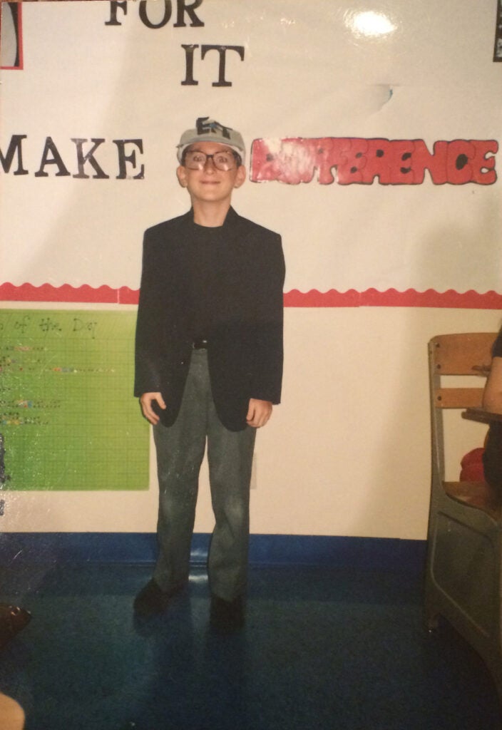 Lance Oppenheim dressed up as Steven Spielberg for Halloween in the fourth grade.