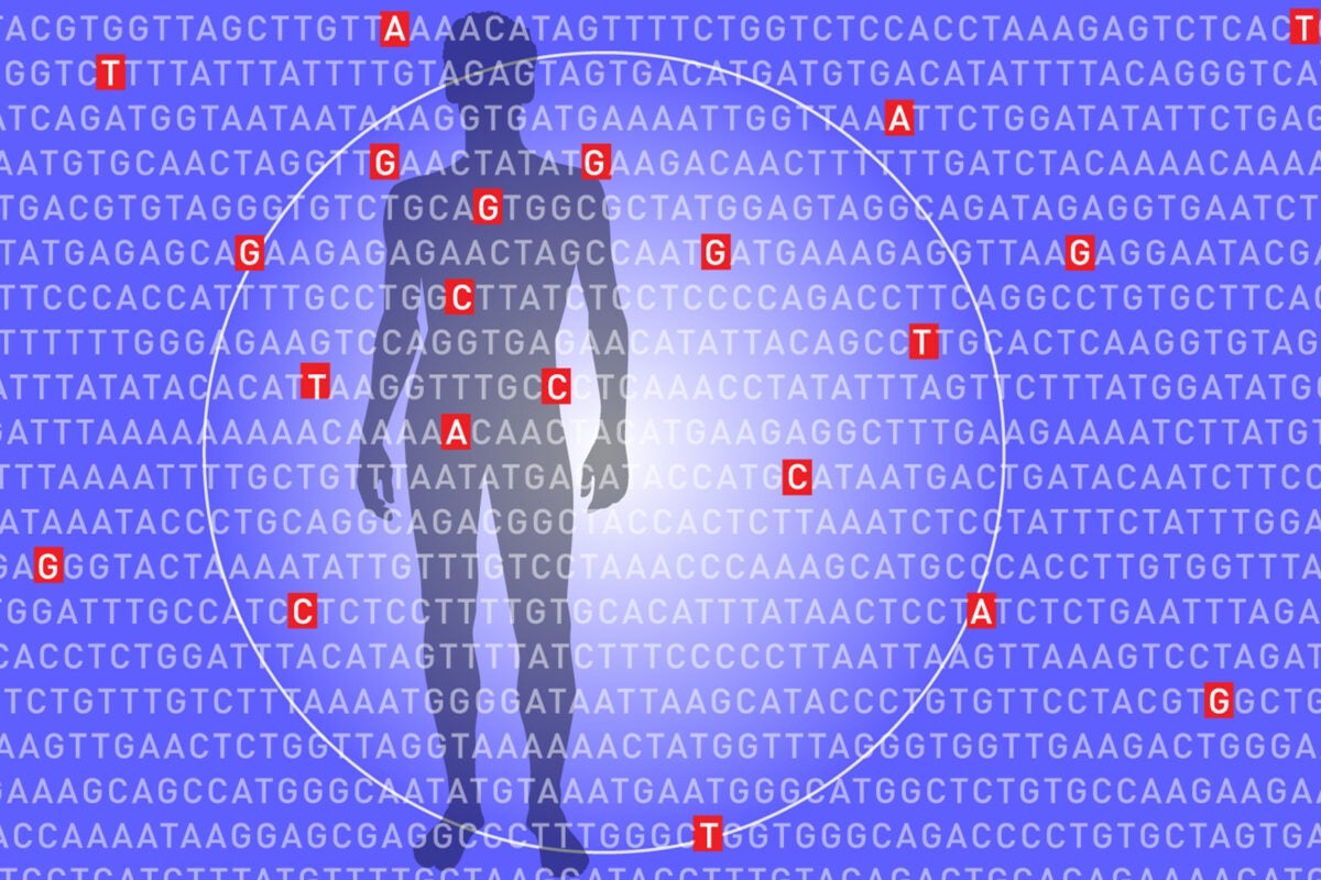 illustration of man with genetic lists