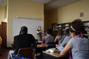 Adults being taught English.