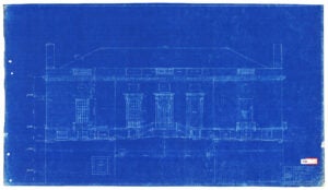 Original 1940 blueprint for Harvard's Houghton Library.