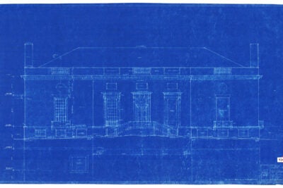 Original 1940 blueprint for Harvard's Houghton Library.