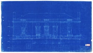 Original 1940 blueprint for Harvard's Houghton Library.