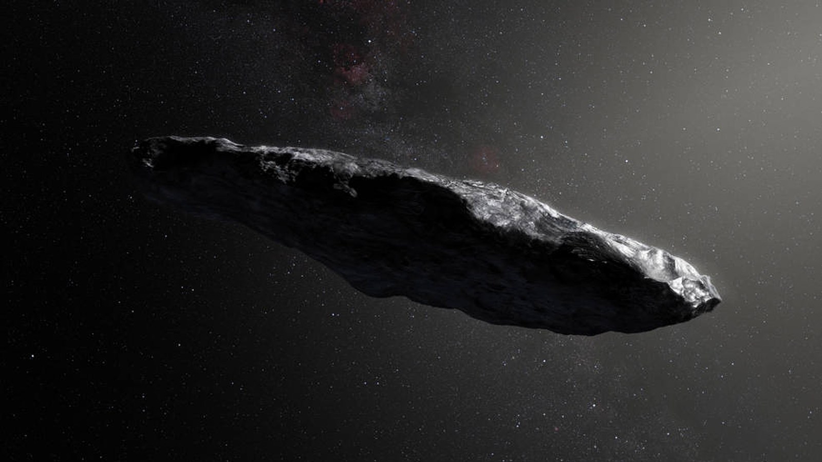 Artist's rendering of 'Oumuamua.