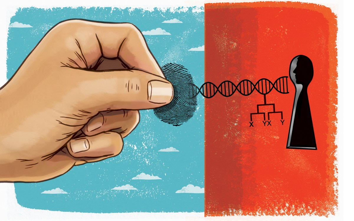 Hand unlocking genetic data.