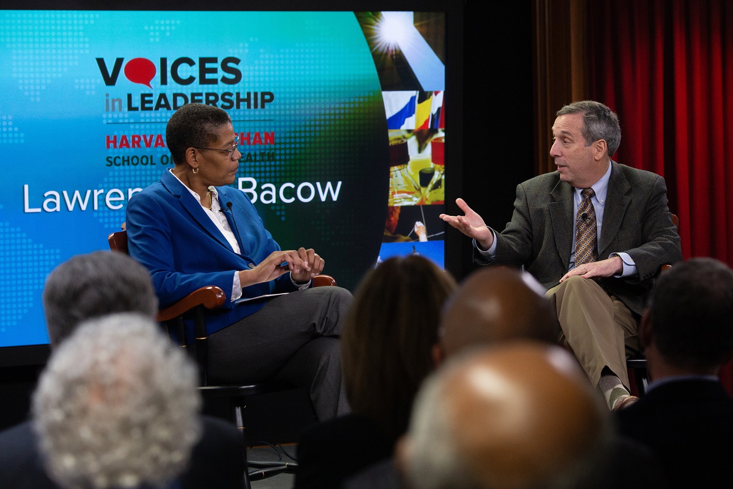 President Larry Bacow and Dean Michelle Williams.