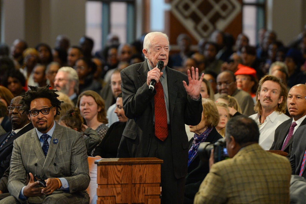 Jimmy Carter at Ebenezer Baptist Church.