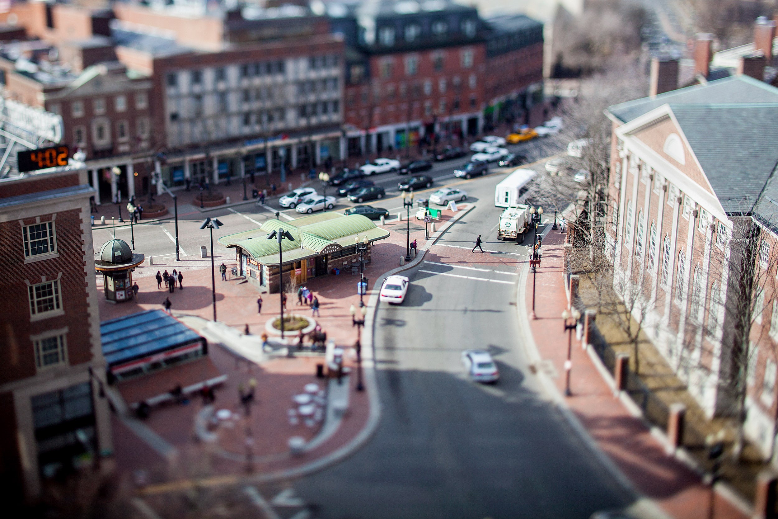 Harvard square as seen from above