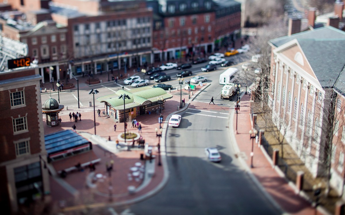 Harvard square as seen from above