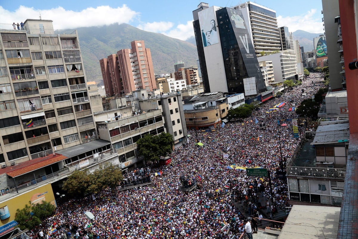 Protesters fill streets of Caracas,