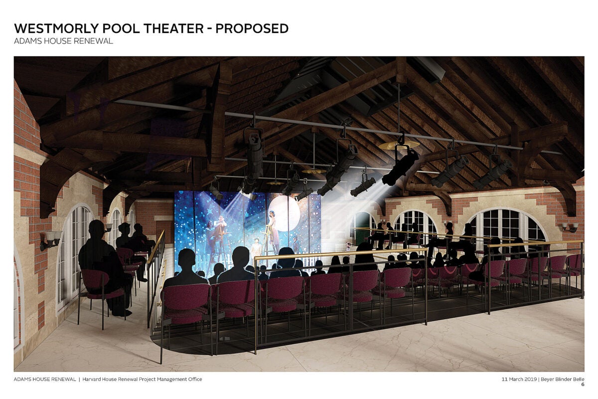 Artist's rendering of Adams House Westmorly Pool Theater.
