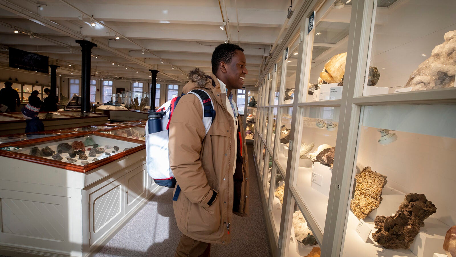 Victor Agbafe at the Harvard Museum of Natural History.