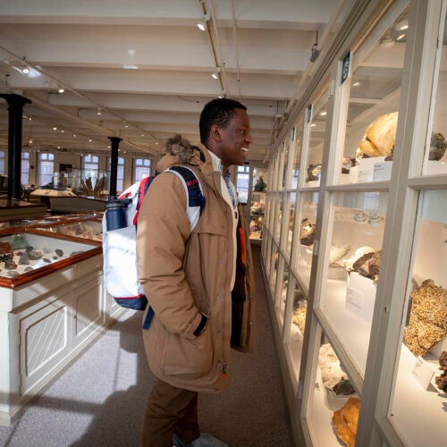 Victor Agbafe at the Harvard Museum of Natural History.