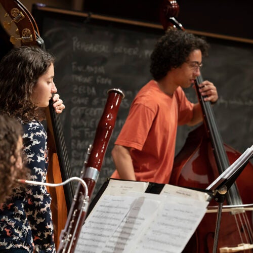 Harvard Pops Orchestra rehearses