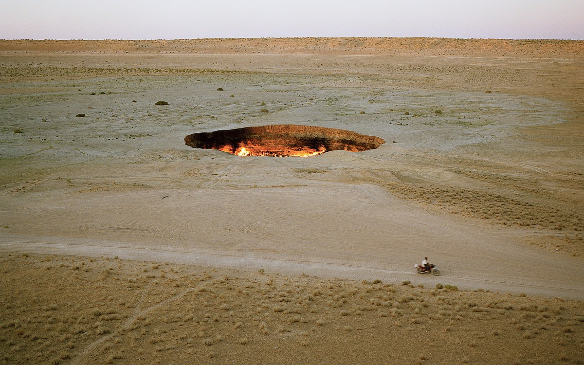 “Door to Hell,” a giant, molten hole in Darvaza, Turkmenistan