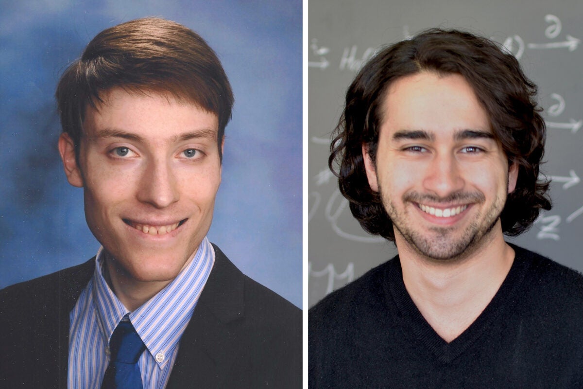 Noah Golowich ’19 (left) and Ph.D. candidate Alex Atanasov are selected as this year's Hertz Fellows.
