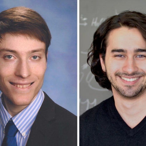 Noah Golowich ’19 (left) and Ph.D. candidate Alex Atanasov are selected as this year's Hertz Fellows.