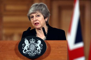 Britain's Prime Minister Theresa May gives a press conference