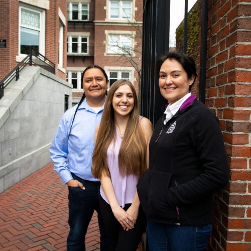 ason Packineau (from left), Sarah Sadlier, and Shelly Lowe.