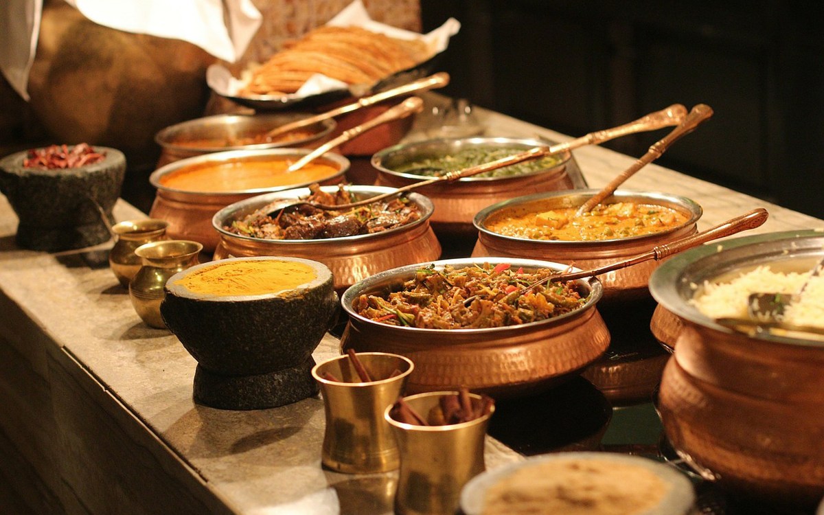 Indian food buffet.