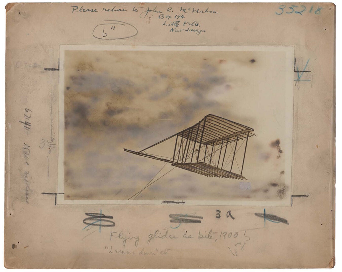 Photo of one of the Wright Brothers' first gliders.
