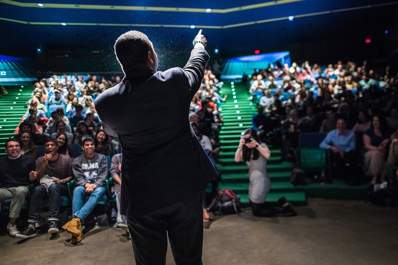 Jonathan Walton delivers a comedy routine for charity.