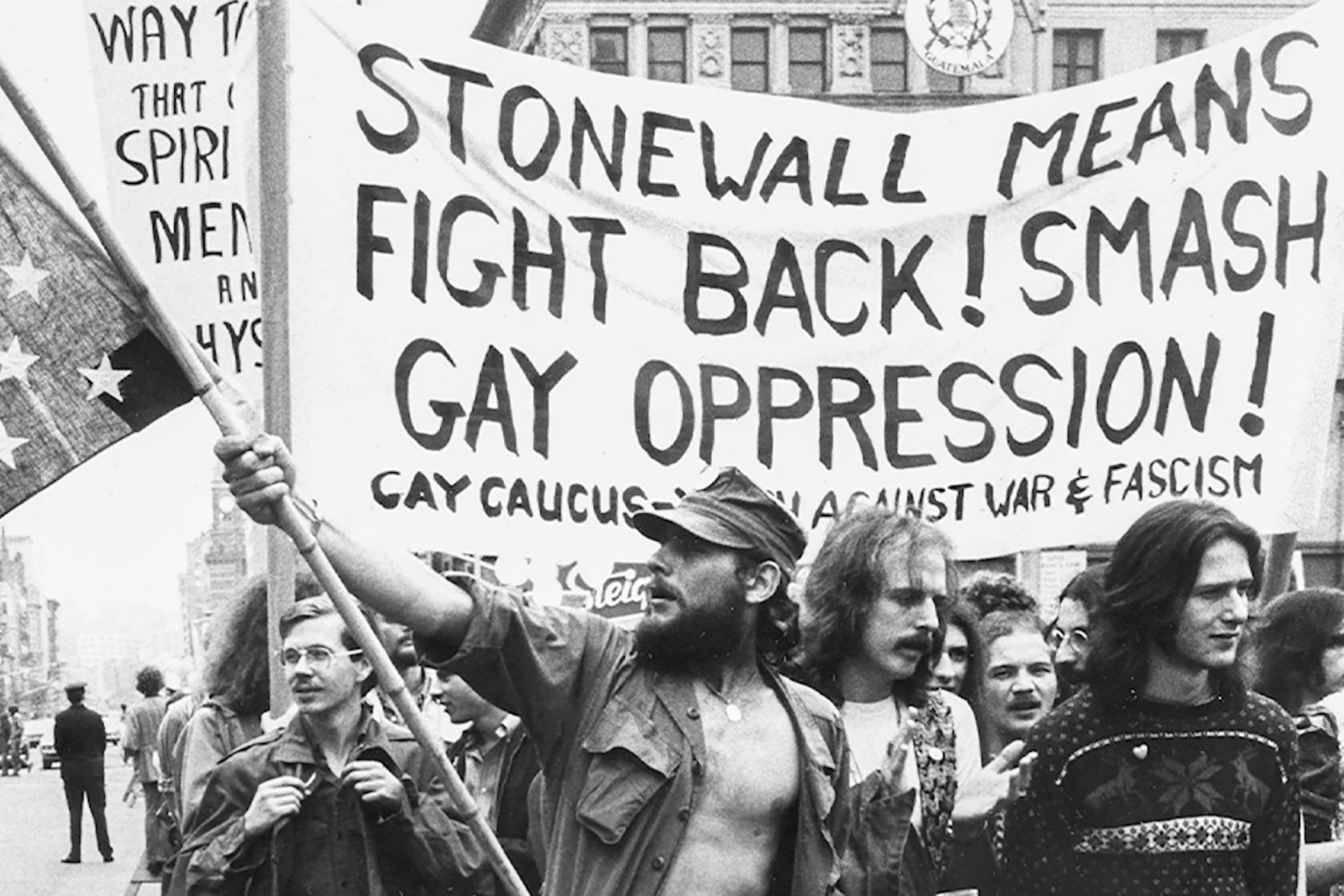 Photo of protestors at the Stonewall Riot