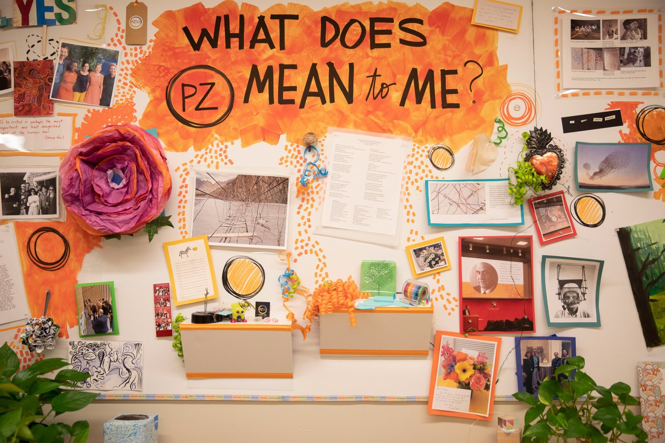 Bulletin board inside classroom