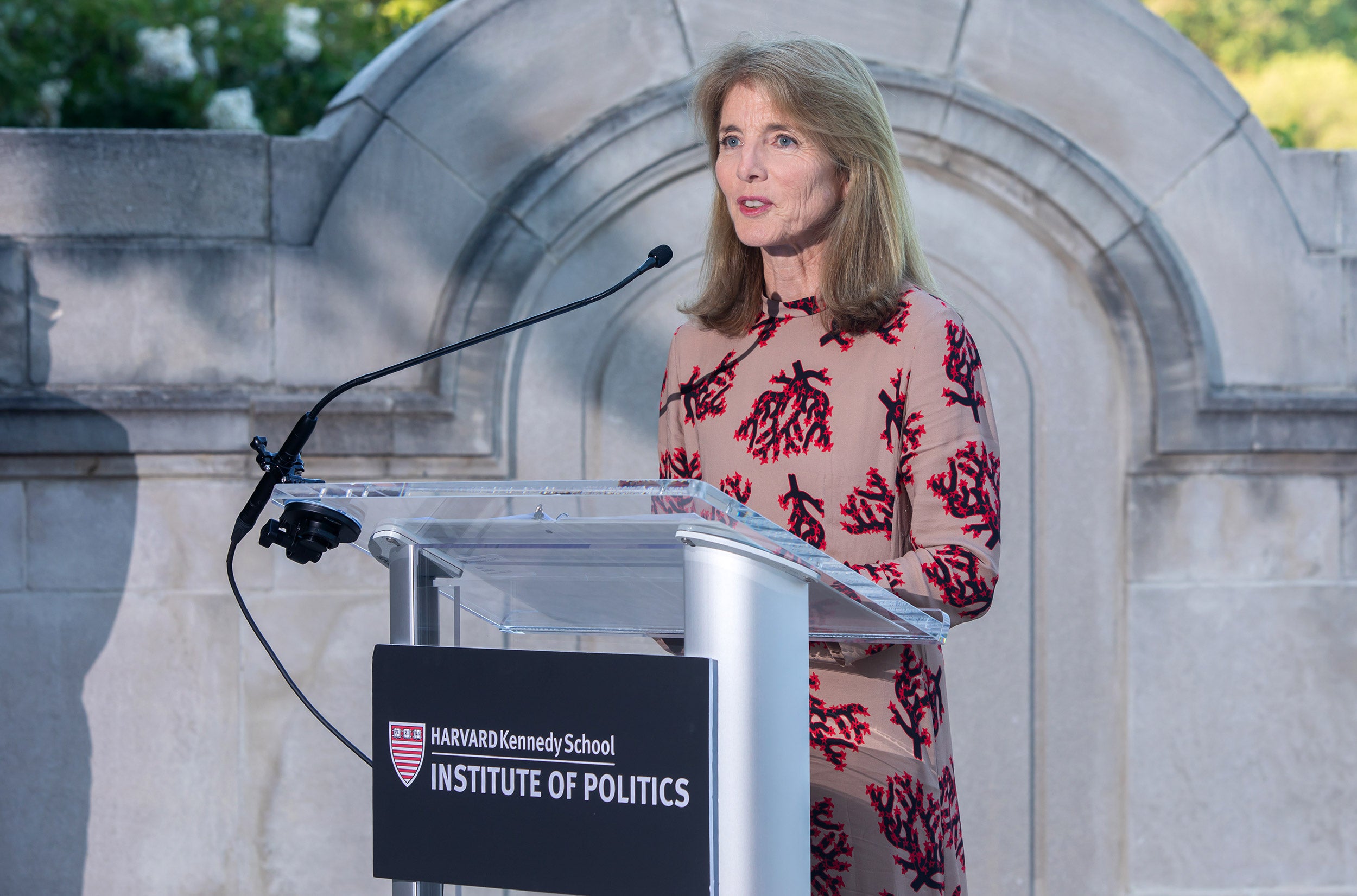 Caroline Kennedy speaking at the Harvard event in D.C.