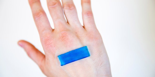 Hand with tough gel adhesive bandage